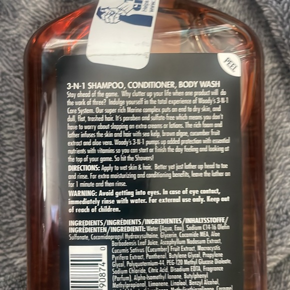 Woody’s for men three in one shampoo conditioner, body wash brand new 12 fl oz - Picture 4 of 5